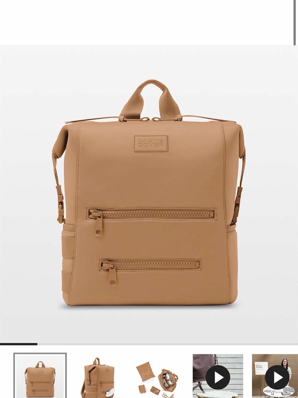 Dagne Dover Indi Camel Large Diaper Bag Backpack